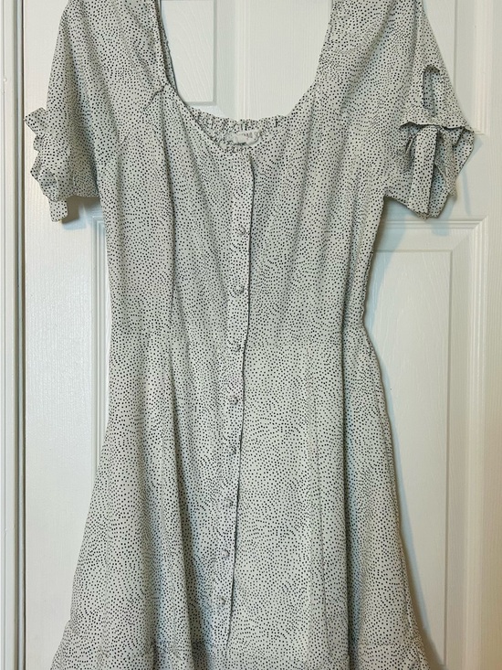 Sienna Sky Dresses & Skirts - Sienna Sky White Mini Dress with Black Dot Print